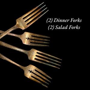 Vintage Salad / Dinner Forks Silver Plated By Prestige ONE set of 4